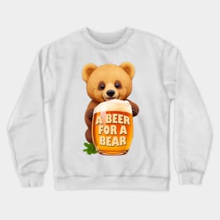 Cute Bear Cub and Beer Mug Crewneck Sweatshirt